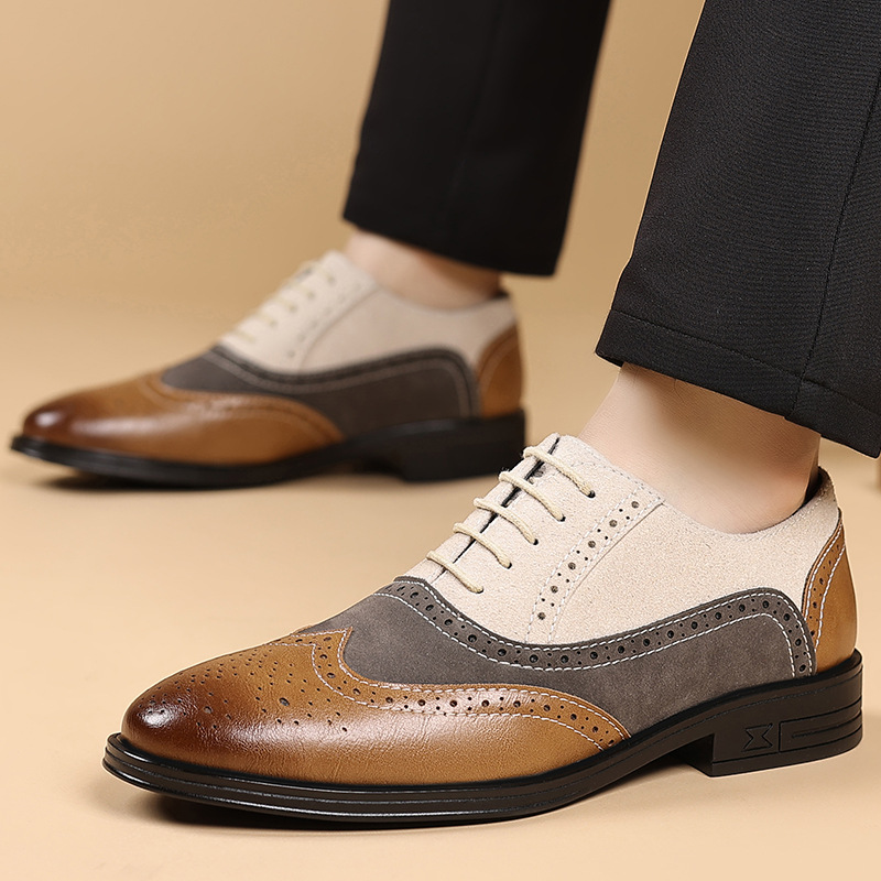 Men Formal Wear Shoes - Luxury Men Dress Shoes Retro Brogue