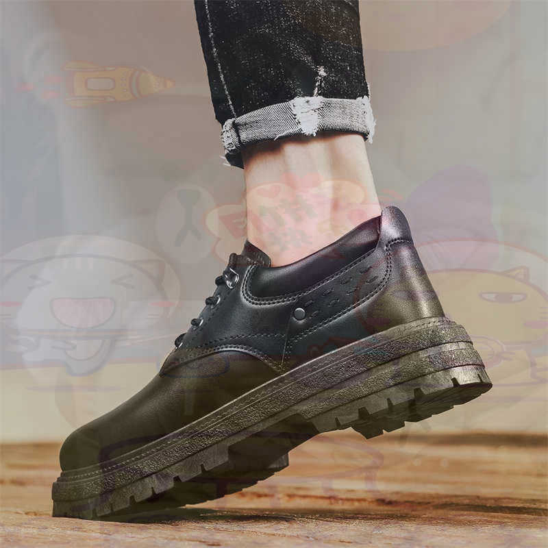 Large Men Formal Wear - Dark Natural Leather Fashion Trainers Tennis