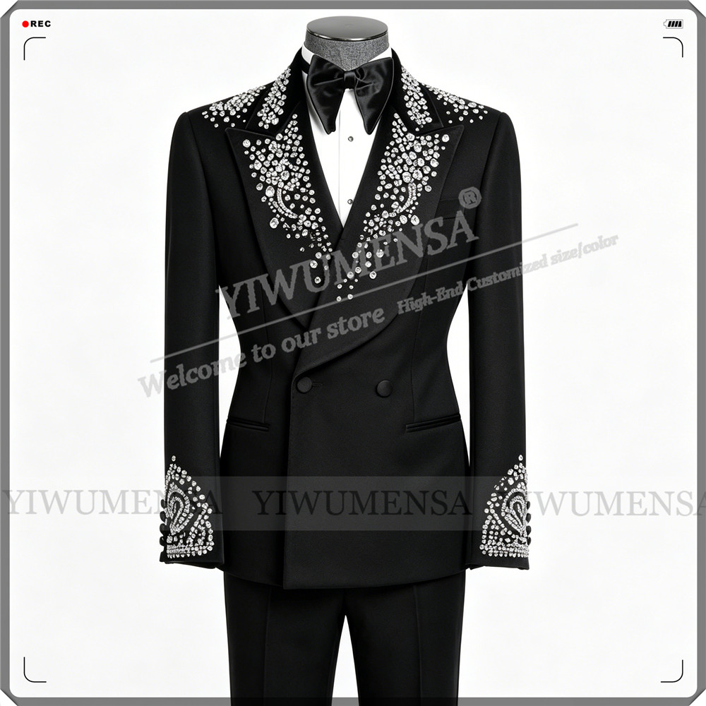 Men'S Formal Wear No Suit - Luxury Wedding Suit For Man Rhinestones
