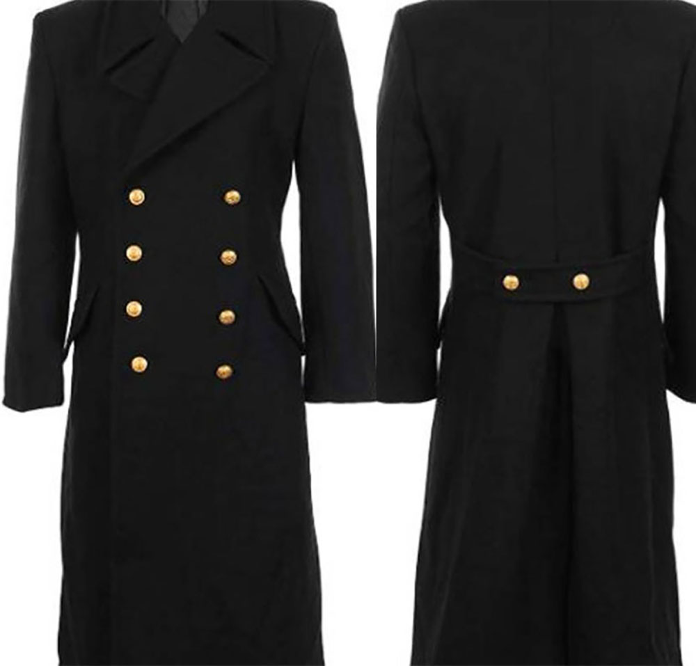 Large Men Formal Wear - Classic Black Trench Coats For Men