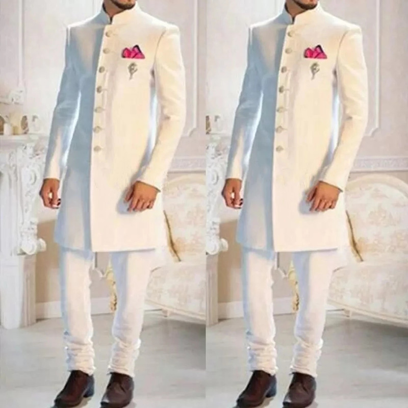 Men'S Formal Ethnic Wear - Thiết Kế Thời Trang Trắng Cổ