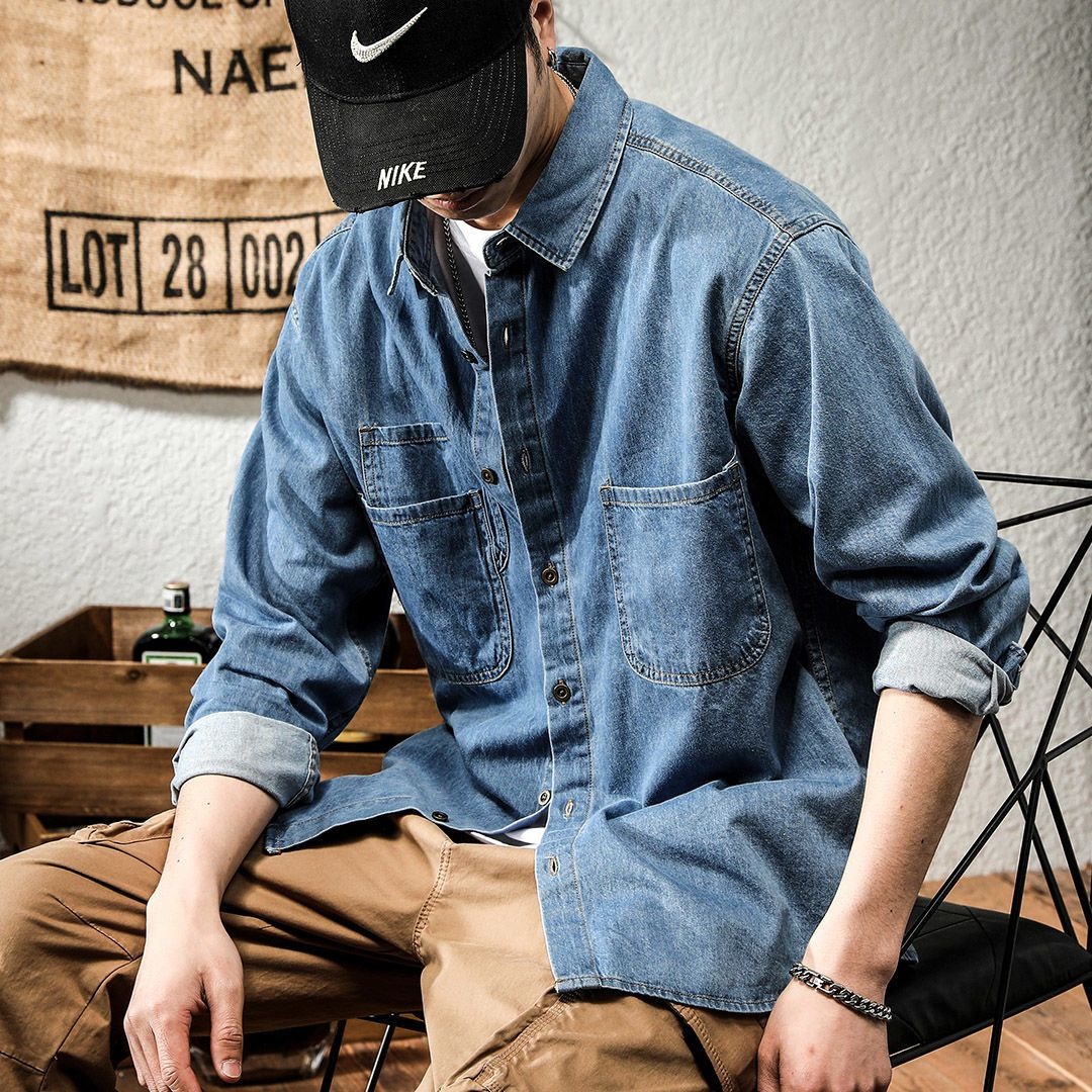 Spring Ruffian Handsome Denim  - đánh giá và giá Men Formal Wear Coat
