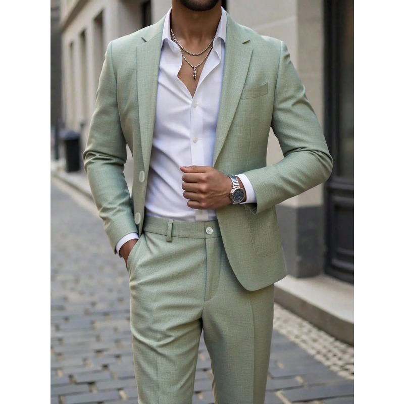 Business Men's Solid Color Sui - đánh giá và giá Large Men Formal Wear