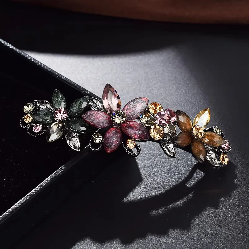 Elegant Rhinestone Glaze Flowe - đánh giá và giá Tie Bar Clip