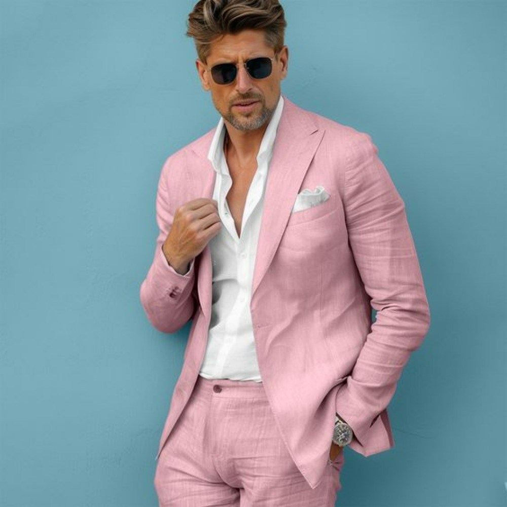 Linen Wedding Men Suits Slim F - đánh giá và giá Men'S Formal Wear No Suit