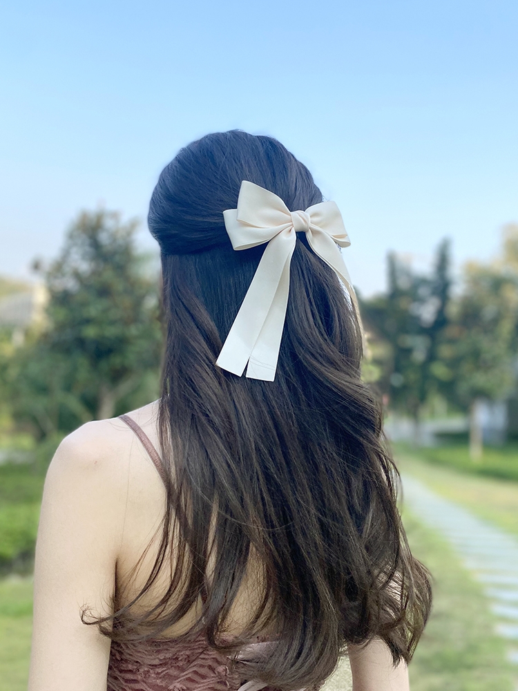 Korea Elegant Long Ribbon Bow  - đánh giá và giá Tie Bar Clip