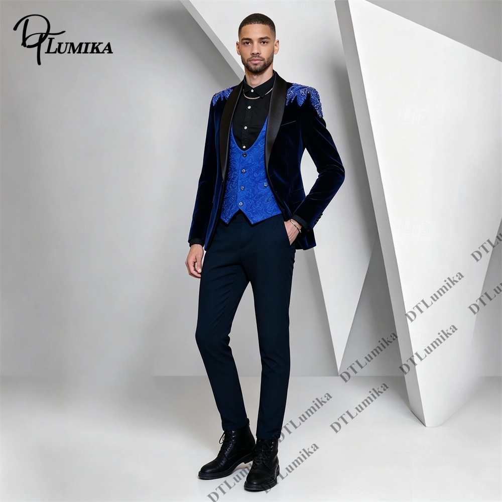 Peagent Men 3 Piece Velvet Sui - đánh giá và giá Men Formal Wear With Blazer